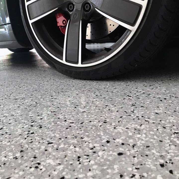Garage floor epoxy installed