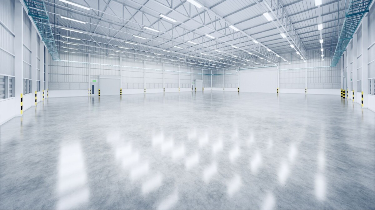 Commercial epoxy flooring in a business