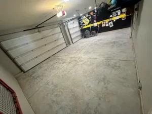 concrete garage before epoxy installed
