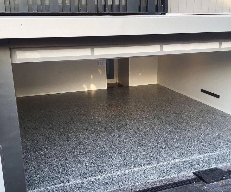 Garage flake flooring system