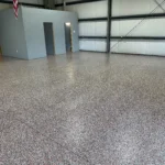 Garage flake epoxy floor installation