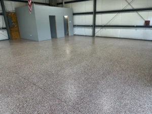 Garage flake epoxy floor installation