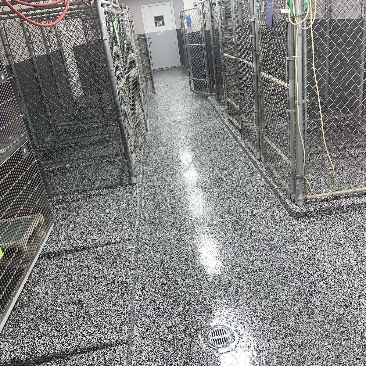 Finished epoxy floor after Apex industrial install — Manufacturing Plant