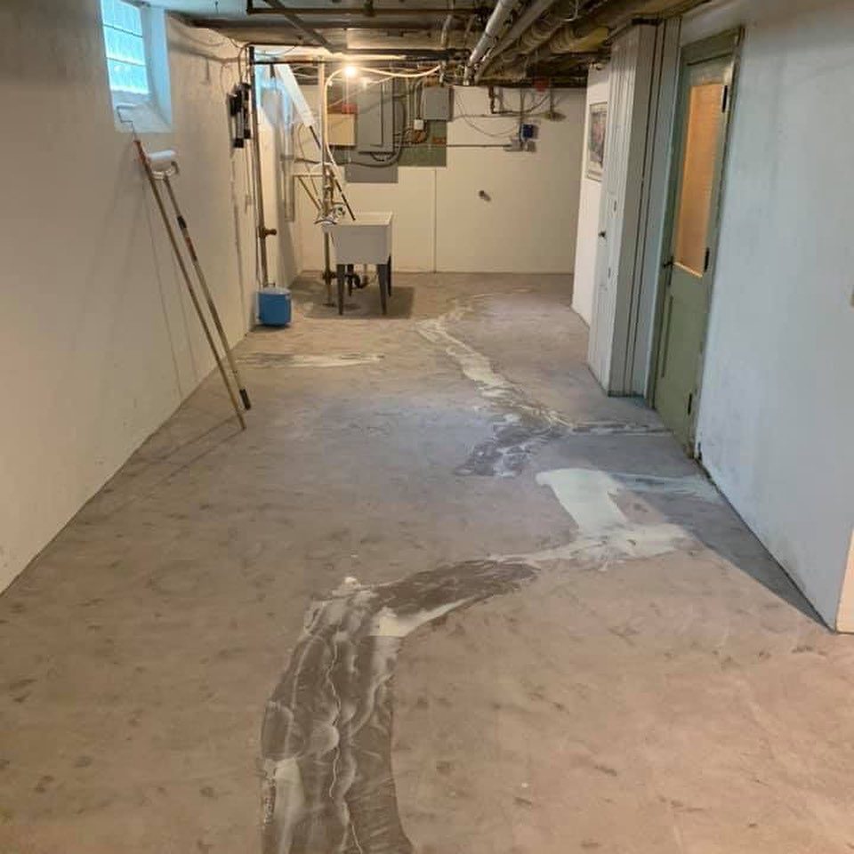 Bare concrete before Apex industrial epoxy install — Cold Storage Facility