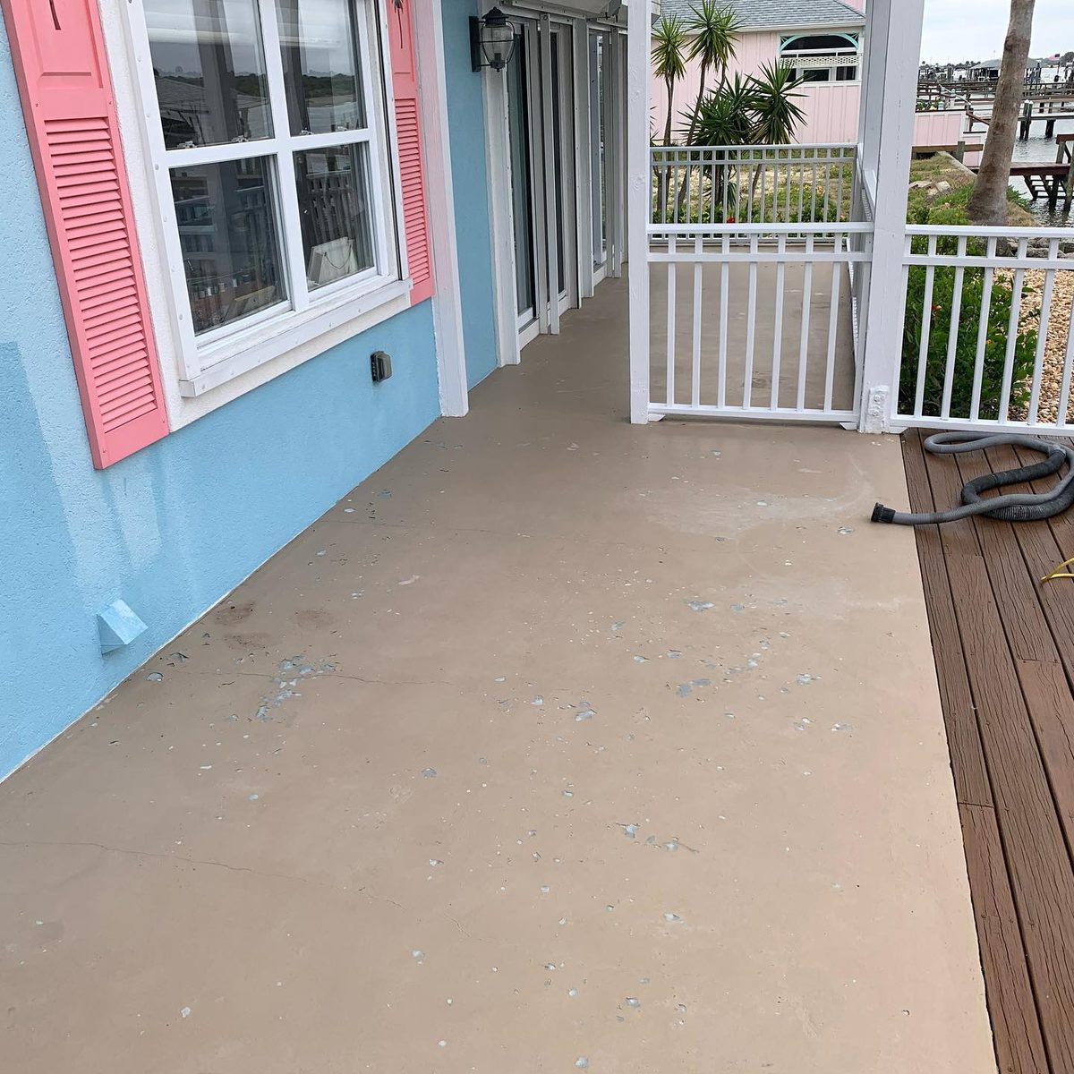 Bare concrete before Apex industrial epoxy install — Chemical Processing