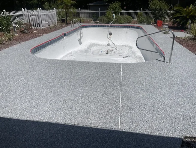 Flake pool deck coating by Apex