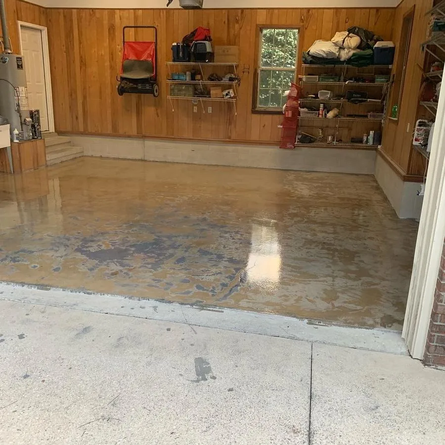 Bare concrete garage slab before Apex epoxy install in Savannah, GA — coastal Georgia
